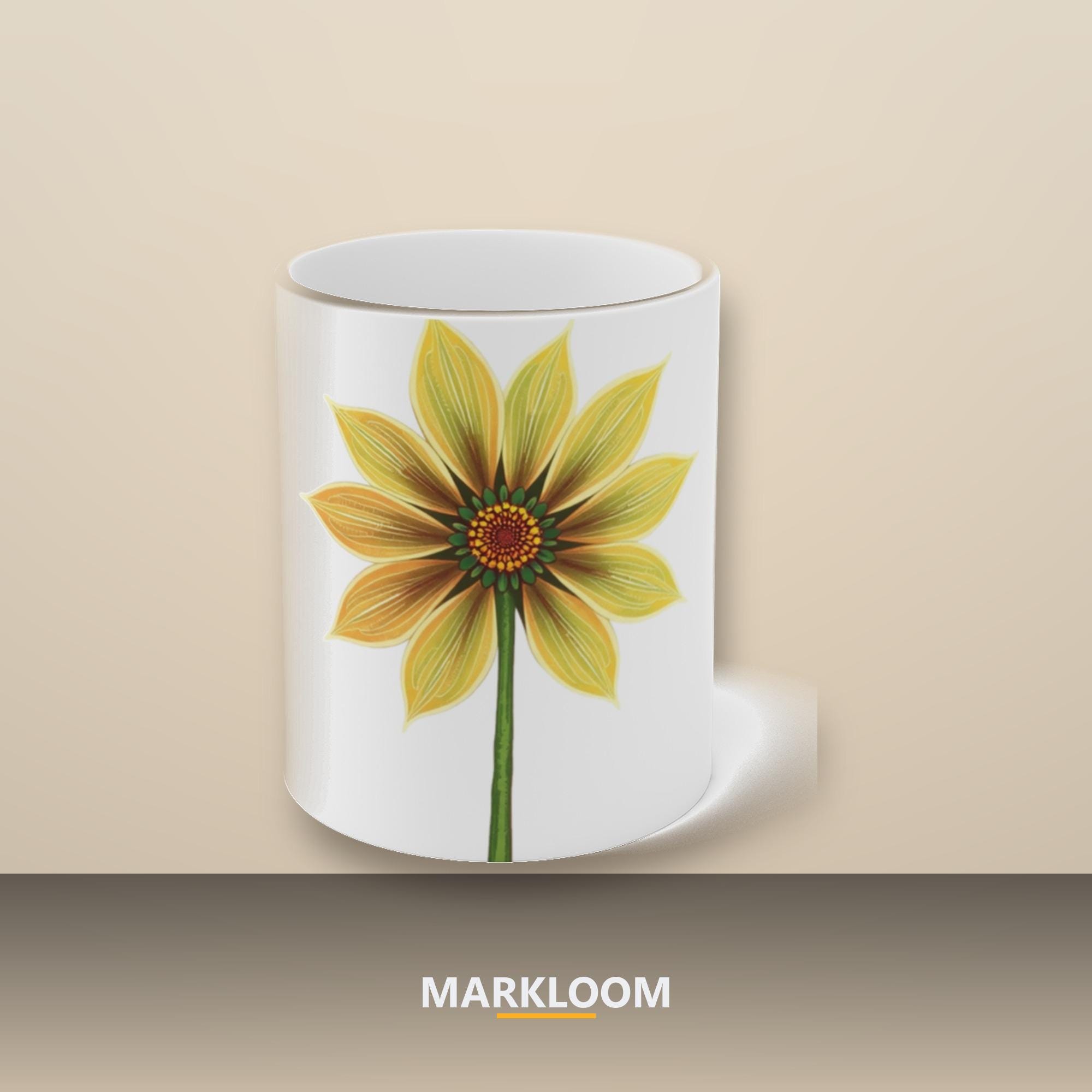 Flower Mug, Solarpunk Nature Ceramic Drinkware