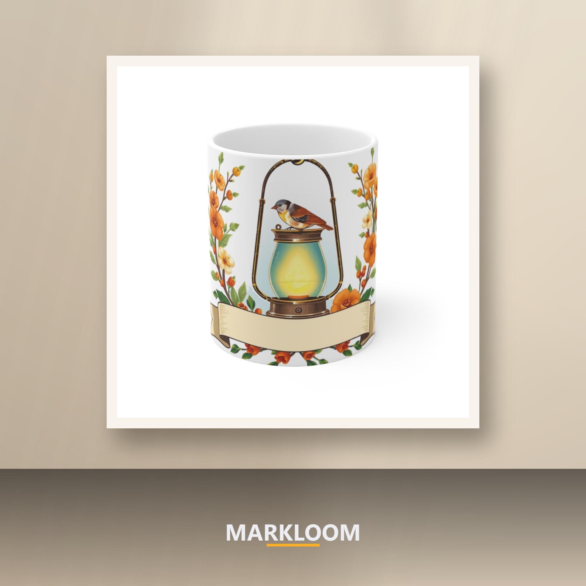 Certified Hand-Holder - Hospice Nurse 11oz Mug, Illustrated Lantern, Wren and Night-Vigil Crest Coffee Cup, End-of-Life and Palliative C