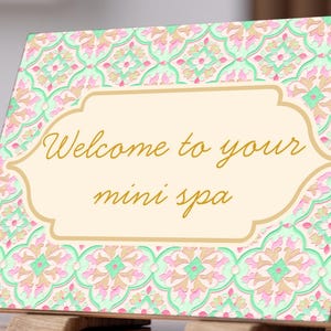 Mirror, Mirror, Be Kind, Clean Space Calm Mind, Pastel Floral Accent (6x8) Ceramic Tile