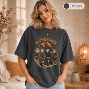 Summerween Shirt, Comfort Colors Summer Halloween Tee, Spooky Beach Party Shirt, Retro Horror Summer Shirt, Halloween Lover Gift image 9