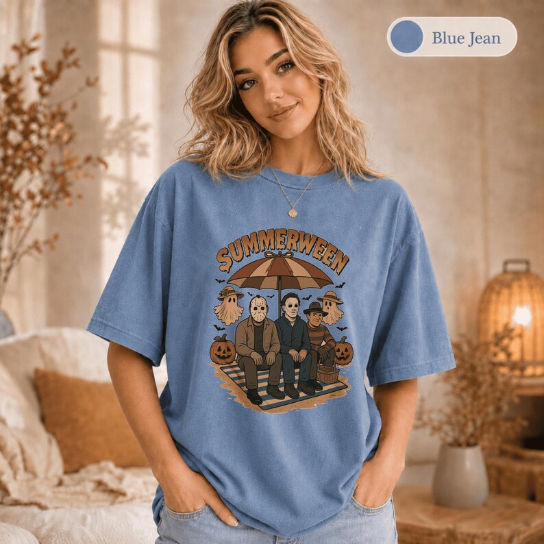 Summerween Shirt, Comfort Colors Summer Halloween Tee, Spooky Beach Party Shirt, Retro Horror Summer Shirt, Halloween Lover Gift image 16
