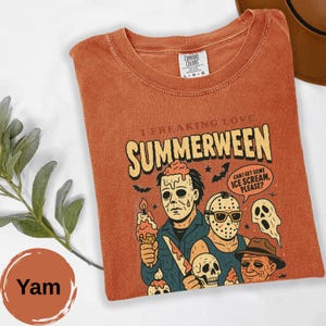 I Freaking Love Summerween Shirt, Comfort Colors Summer Halloween Tee, Funny Ice Cream Monster Shirt, Spooky Summer Gift Bild 1