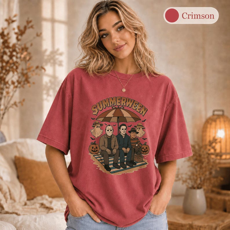 Summerween Shirt, Comfort Colors Summer Halloween Tee, Spooky Beach Party Shirt, Retro Horror Summer Shirt, Halloween Lover Gift image 10
