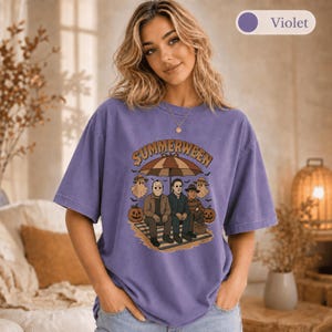 Summerween Shirt, Comfort Colors Summer Halloween Tee, Spooky Beach Party Shirt, Retro Horror Summer Shirt, Halloween Lover Gift image 11
