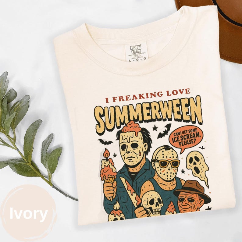 I Freaking Love Summerween Shirt, Comfort Colors Summer Halloween Tee, Funny Ice Cream Monster Shirt, Spooky Summer Gift Bild 15