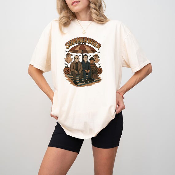 Summerween Shirt, Comfort Colors Summer Halloween Tee, Spooky Beach Party Shirt, Retro Horror Summer Shirt, Halloween Lover Gift