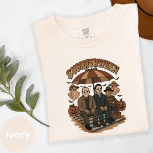 Summerween Shirt, Comfort Colors Summer Halloween Tee, Spooky Beach Party Shirt, Retro Horror Summer Shirt, Halloween Lover Gift image 4
