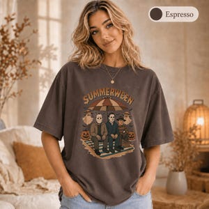 Summerween Shirt, Comfort Colors Summer Halloween Tee, Spooky Beach Party Shirt, Retro Horror Summer Shirt, Halloween Lover Gift image 3