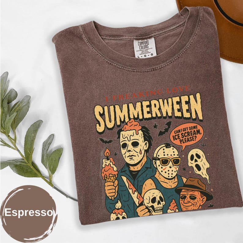 I Freaking Love Summerween Shirt, Comfort Colors Summer Halloween Tee, Funny Ice Cream Monster Shirt, Spooky Summer Gift Bild 9
