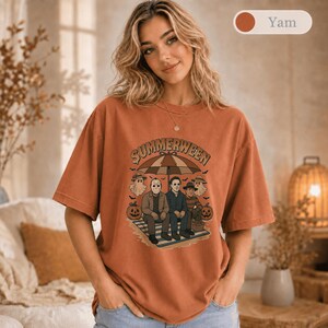 Summerween Shirt, Comfort Colors Summer Halloween Tee, Spooky Beach Party Shirt, Retro Horror Summer Shirt, Halloween Lover Gift image 6