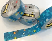 Blue Yellow and Orange Shooting Star (Space) Washi