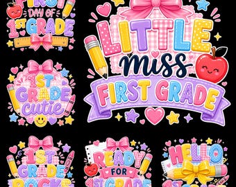 First Grade PNG Bundle, Cute Back To School Shirt Design, 1st Grade Cutie Rocks Little Miss Digital Download