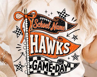 Custom Game Day PNG, Personalized School Spirit Pennant Design, Team Mascot Cheer Shirt PNG