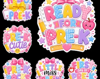 Pre-K PNG Bundle, Cute Back To School Shirt Design, Pre K Cutie Rocks Ready First Day Digital Download