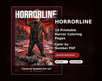 HORRORLINE Coloriages d'horreur, gothiques à colorier par numéros PDF (10 pages)