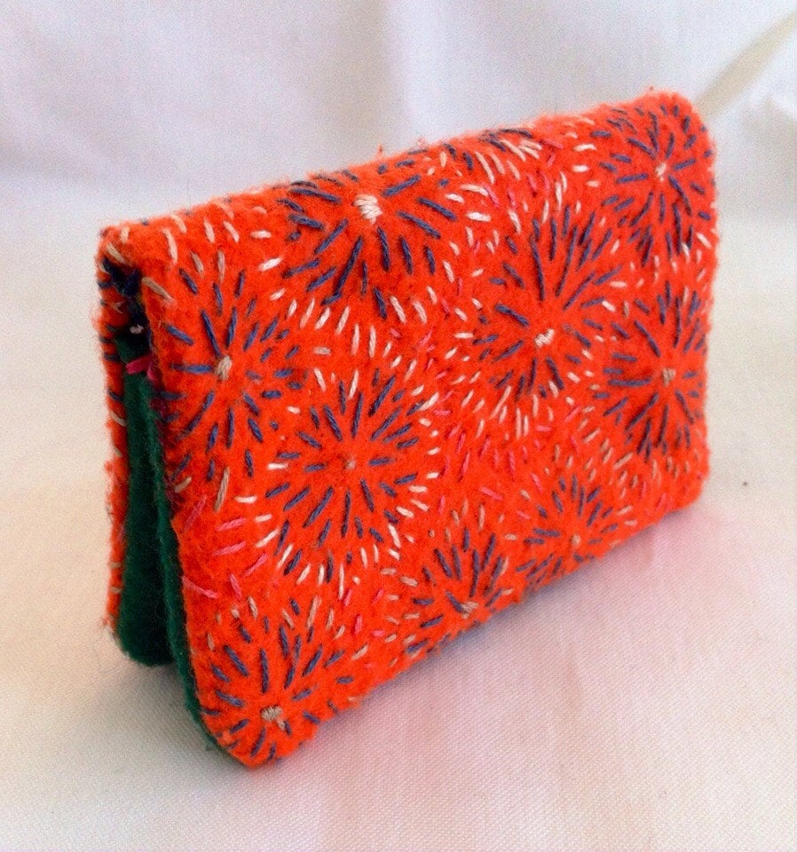 Felt Wallet Hand Embroidered Etsy