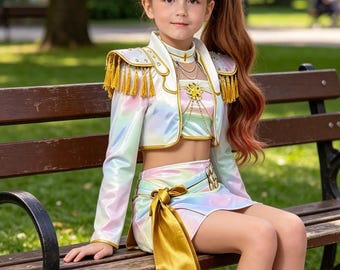 Trendy Kpop Stage Performance Outfit – Demon Hunters Rumi Golden Girls Costume Set, Anime Cosplay Dress Suitable for Halloween Party Outfits
