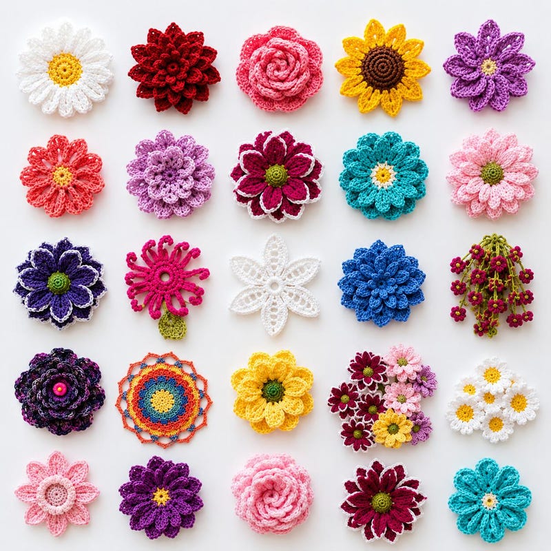 Flower Motif Crochet - Etsy UK