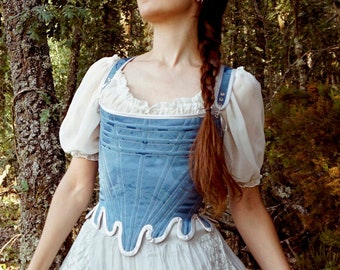 Corset stays CAROLINE customizable- Belle edition: blue 18th century, adjustable - medieval, renaissance, history bounding