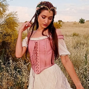 Corset MARGUERITE customizable- mesh corset stays, multiple colours- cottagecore, renaissance bodice, translucent bridal lingerie
