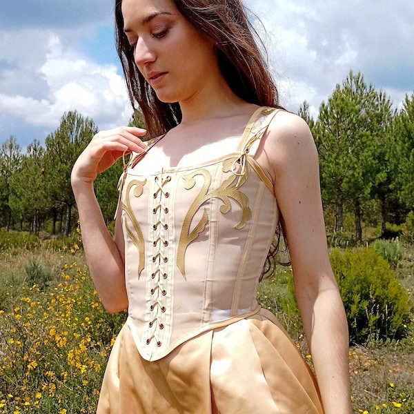 Corset MARGUERITE personnalisable- séjours corset en maille, couleurs multiples- noyau cottage, bustier renaissance, crop top lacé, lingerie nuptiale