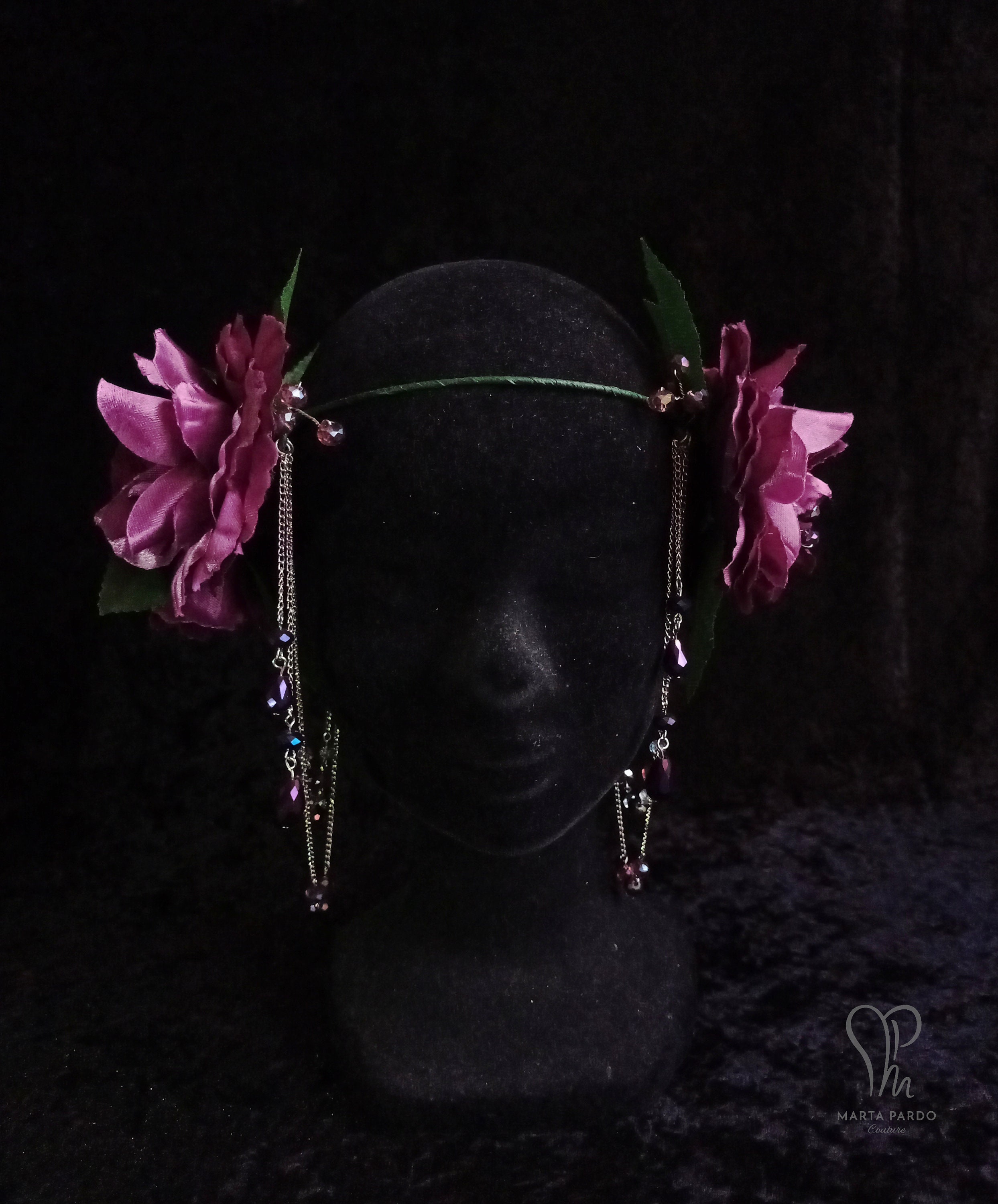 Blush Reverie Floral Headpiece OOAK Bridal Garden Party Crown Greenery Bridal Crown - Etsy main image 4