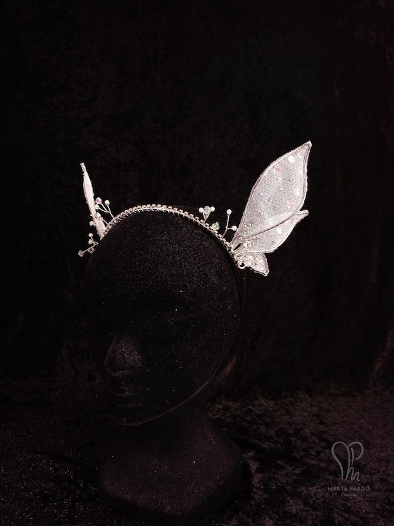 Fairy Wings EVA - Silver Wire, White Tulle, Iridescent Crystals