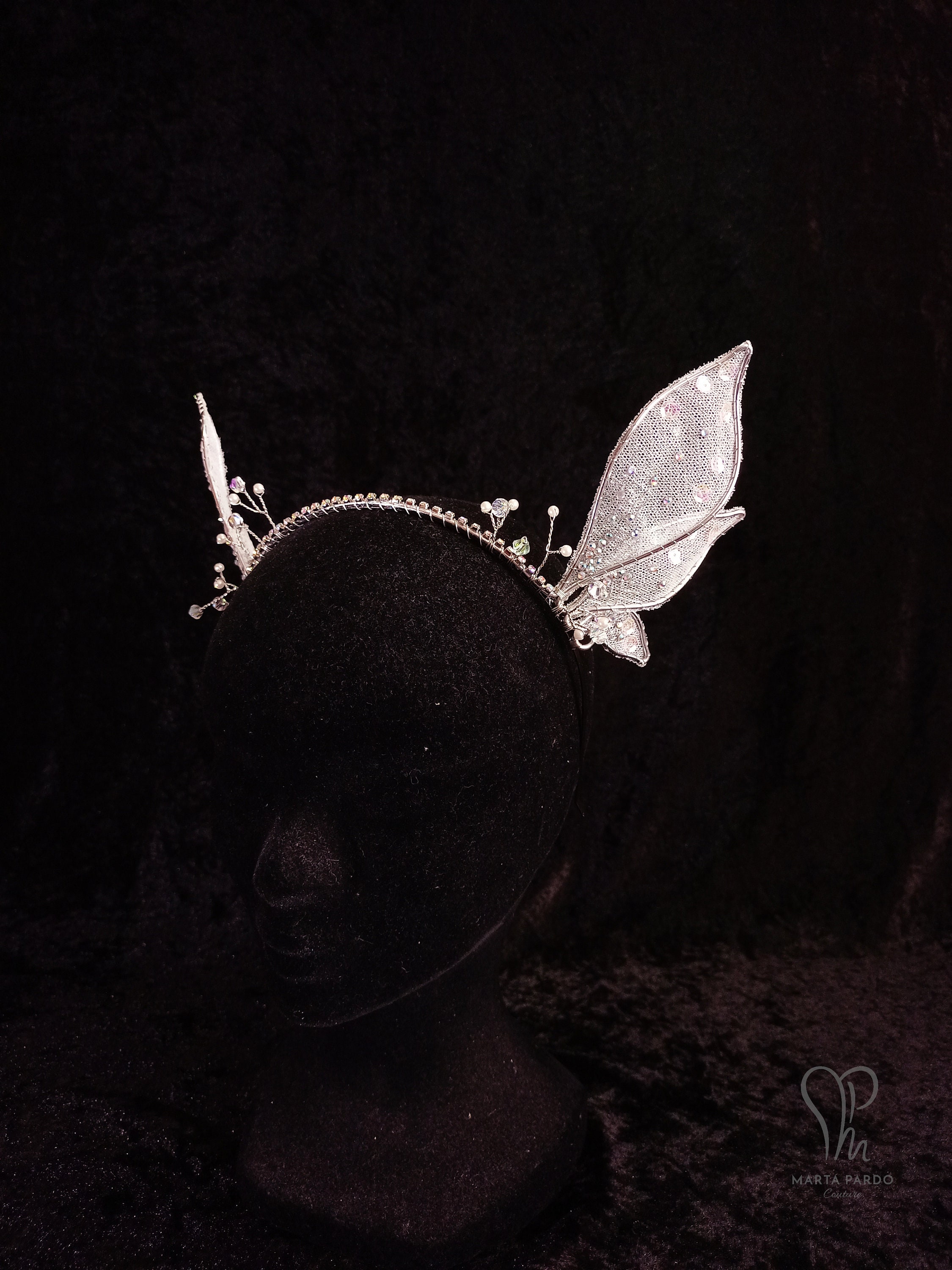 Fairy Wings EVA - Silver Wire, White Tulle, Iridescent Crystals