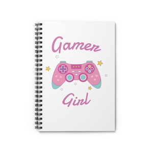Gamer-Girl-Notizbuch mit pinkem Controller | Liniertes Notizbuch