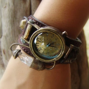 Made to order Handmade Unisex Crystal Watch -antiquated watch, handcrafted watch, women’s watch, customizable watch, rustic watch, unisex