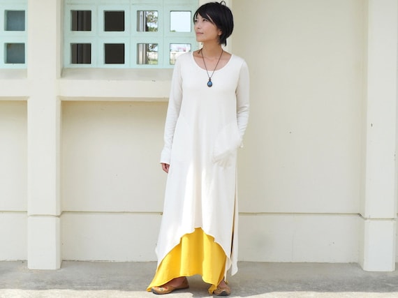 Original Organic Cotton/hemp Long Sleeve Jersey Maxi Dress 6 - Etsy