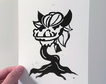 Cow Plant! Linocut Print