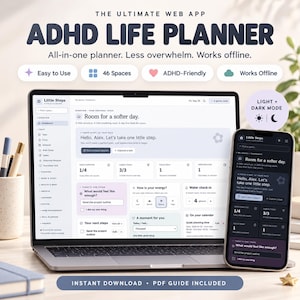 ADHD Student Planner, Assignment Tracker, Task Manager & Weekly Schedule, Offline HTML Web App