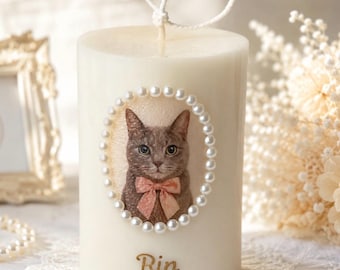Personalisierte Haustier-Memorial-Kerze | Personalisierte Haustier Portrait Andenken, Hund Katze Verlust Geschenk