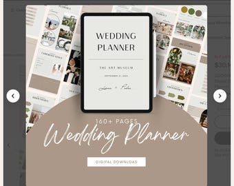 GoodNotes Wedding Planner Digital Template, 160 Page Wedding Checklist PDF, Vendor Budget Timeline Planner