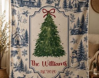 Personalized Christmas Blanket Family, Christmas Gift, Family Name Blanket for Xmas, Christmas Fleece Blanket, Xmas Decoration Family Gift