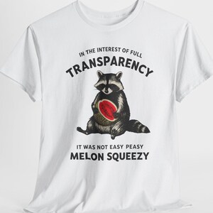 Funny Melon Squeezy Raccoon Shirt, Cute Raccoon Watermelon Tee, Vintage Funny Graphic T-Shirt, Summer Fruit Lover Gift, Unisex Tee