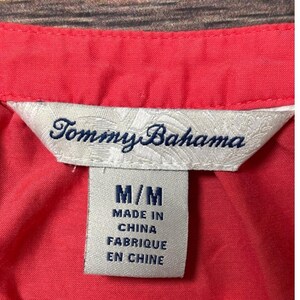 Tommy Bahama Peasant Blouse Womens M Coral Red Cotton Silk Balloon Sleeve Top image 12