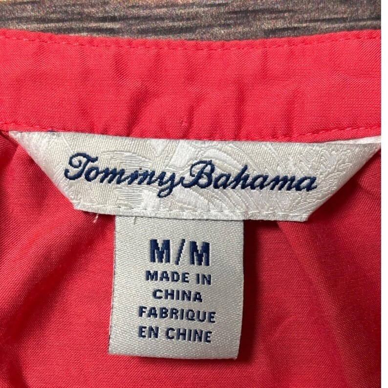 Tommy Bahama Peasant Blouse Womens M Coral Red Cotton Silk Balloon Sleeve Top image 12