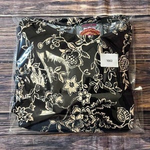 Johnny Was Womens XXL Black Cream Floral Maxi Dress Short Sleeve Tie Side Boho image 15