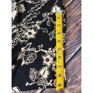 Johnny Was Womens XXL Black Cream Floral Maxi Dress Short Sleeve Tie Side Boho image 9