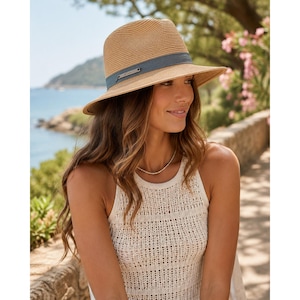 Flat Wide Brim Tan Hat - Etsy display picture 3