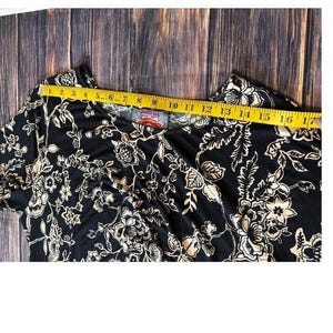 Johnny Was Womens XXL Black Cream Floral Maxi Dress Short Sleeve Tie Side Boho image 11