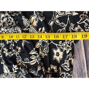 Johnny Was Womens XXL Black Cream Floral Maxi Dress Short Sleeve Tie Side Boho image 8