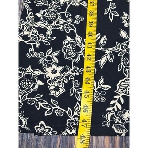 Johnny Was Womens XXL Black Cream Floral Maxi Dress Short Sleeve Tie Side Boho image 6