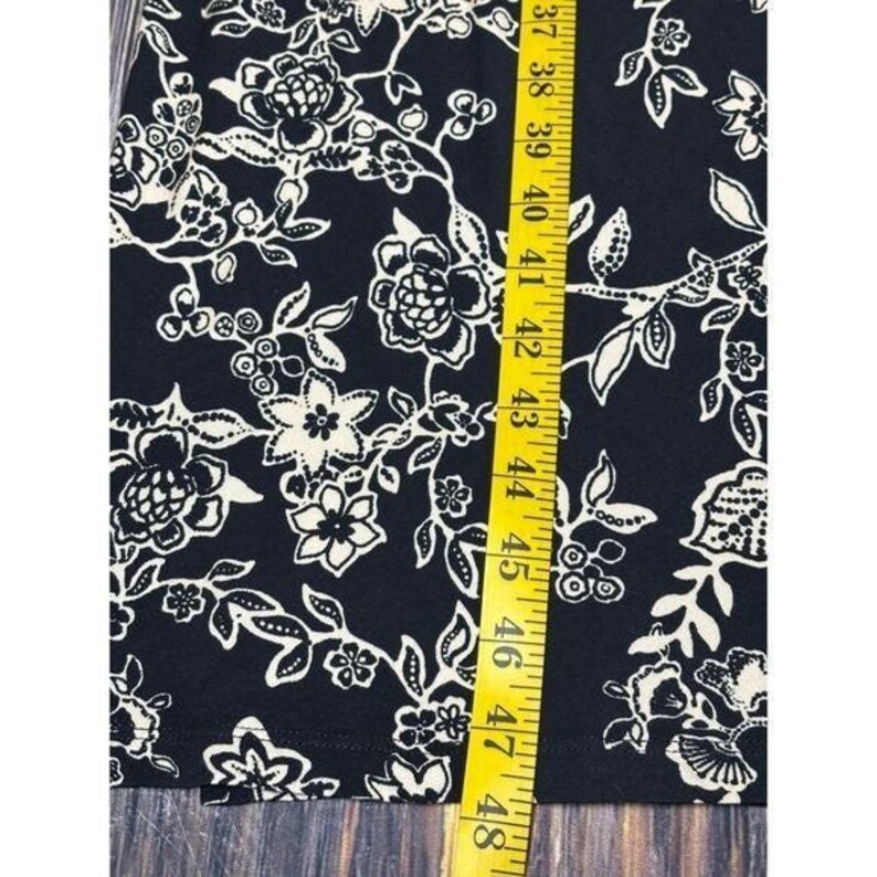 Johnny Was Womens XXL Black Cream Floral Maxi Dress Short Sleeve Tie Side Boho image 6