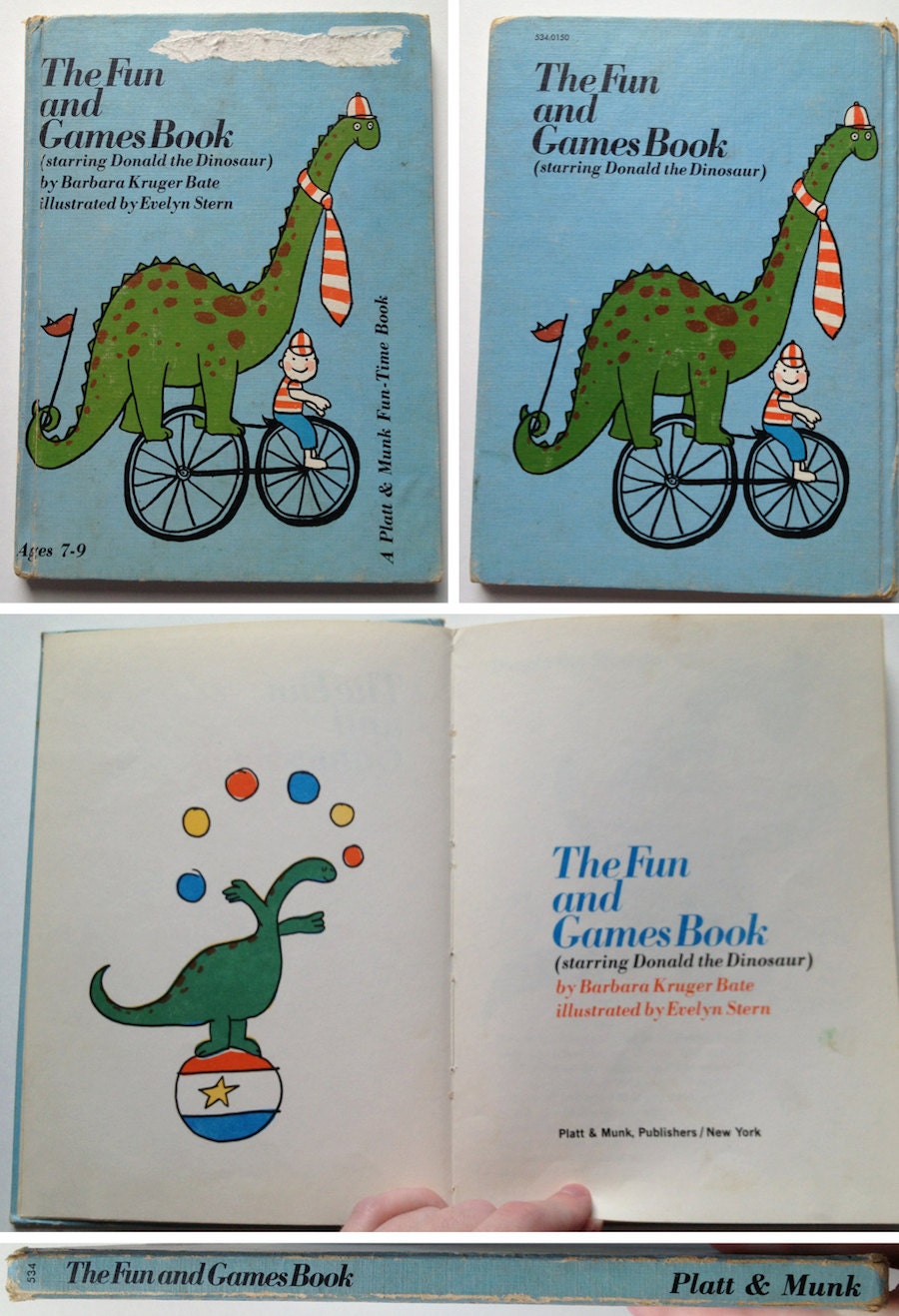 The fun and games book starring donald the dinosaur by etsy