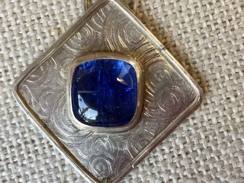 Blue Tanzanite Square Necklace