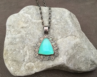 Peruvian Opal Triangle Necklace