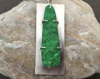 Green Drusy Pendant Necklace